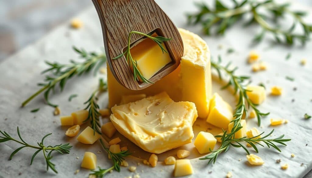 Kräuterbutter in Form pressen Kräuterbutter in Form pressen