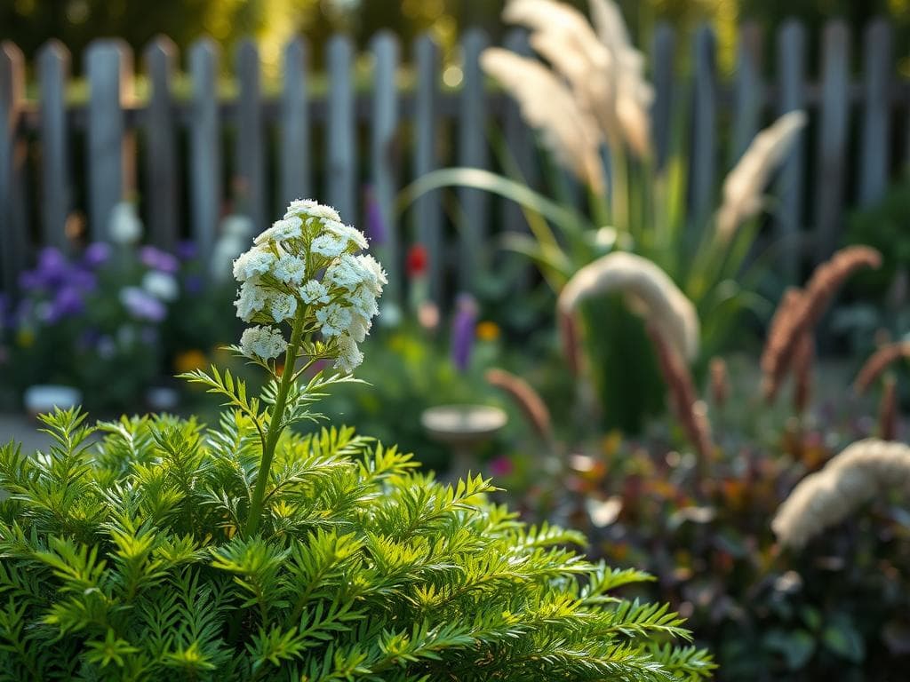 Schafgarbe Zierpflanze im Garten Schafgarbe Zierpflanze im Garten