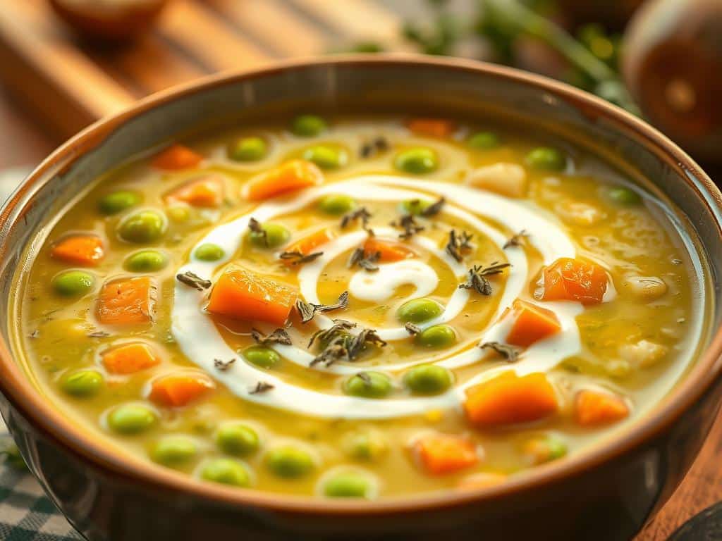 vegane Erbsensuppe