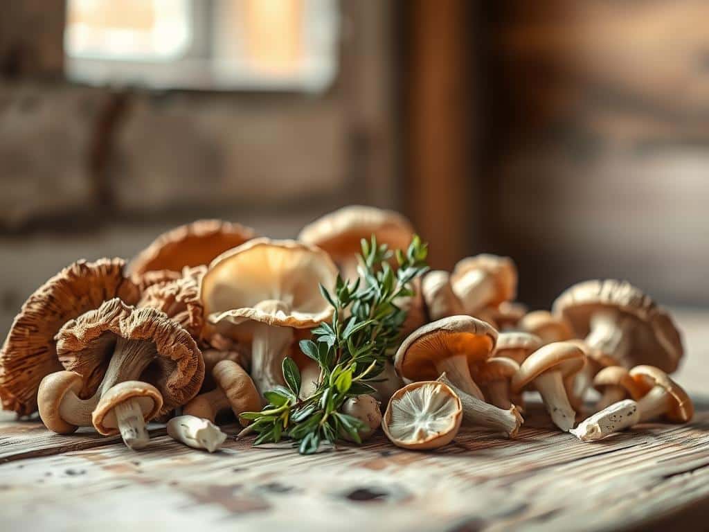 Luftgetrocknete Pilze Nachhaltigkeit