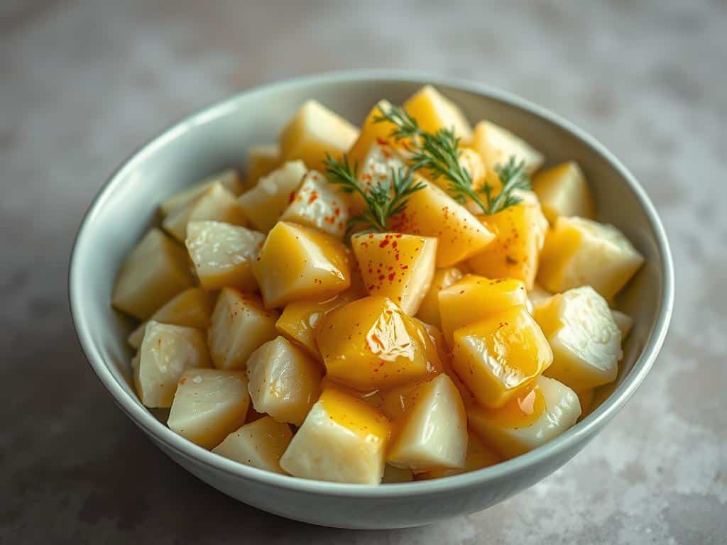 Kartoffelsalat Essig Öl Dressing Zubereitung Kartoffelsalat Essig Öl Dressing Zubereitung
