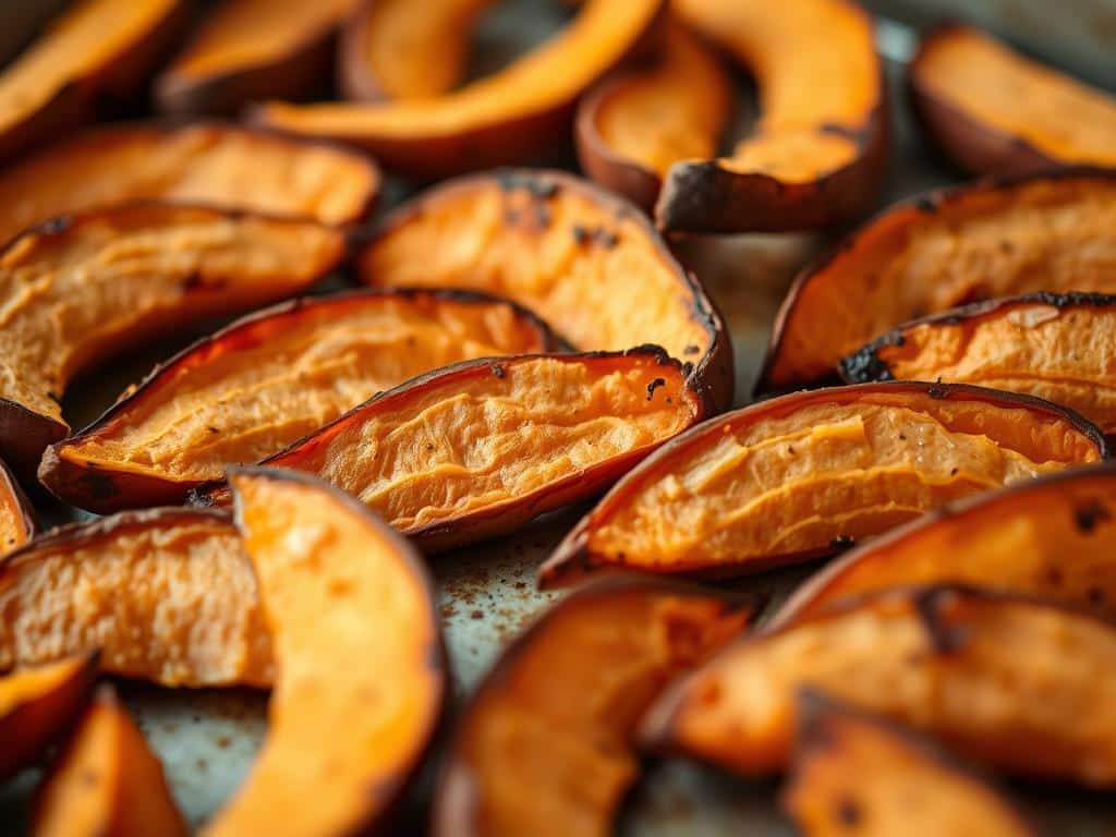 Zubereitung von Süßkartoffel Wedges im Backofen Zubereitung von Süßkartoffel Wedges im Backofen