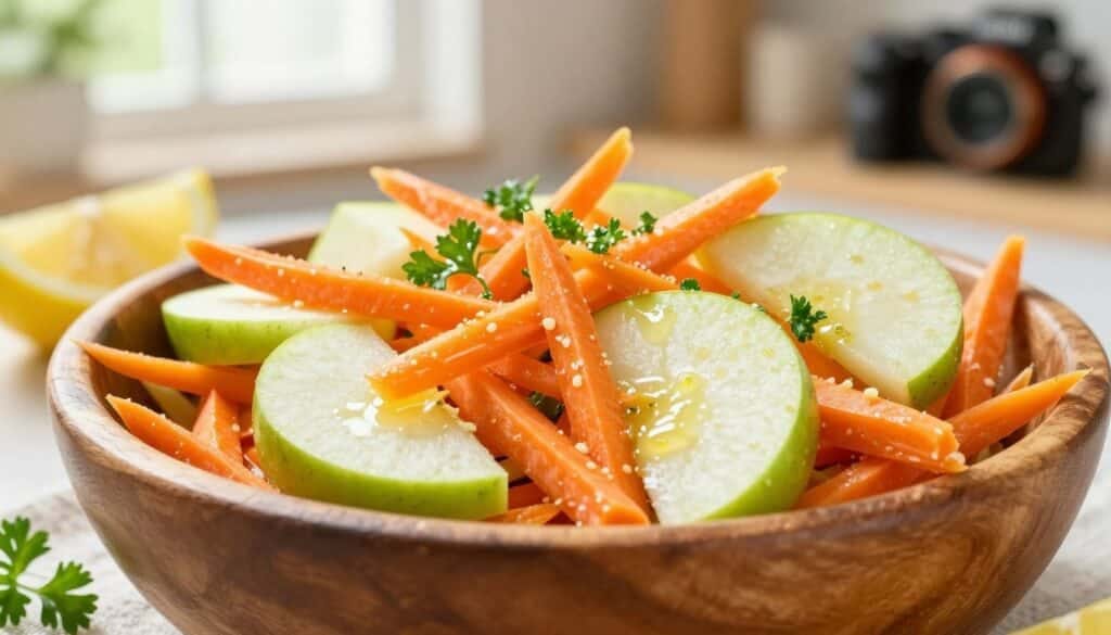 Karottensalat mit Apfel und Zitrone