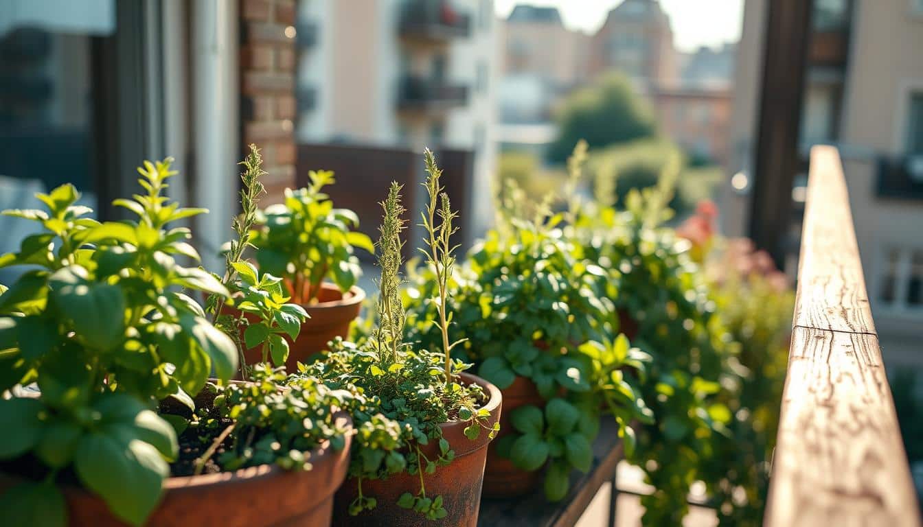 Kräuter auf dem Balkon