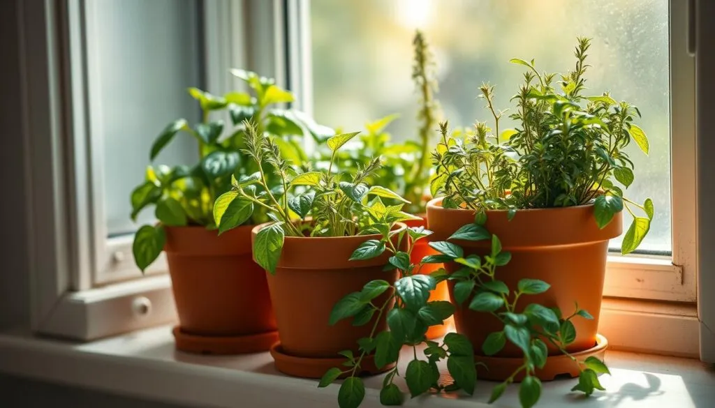Kräutergarten auf der Fensterbank