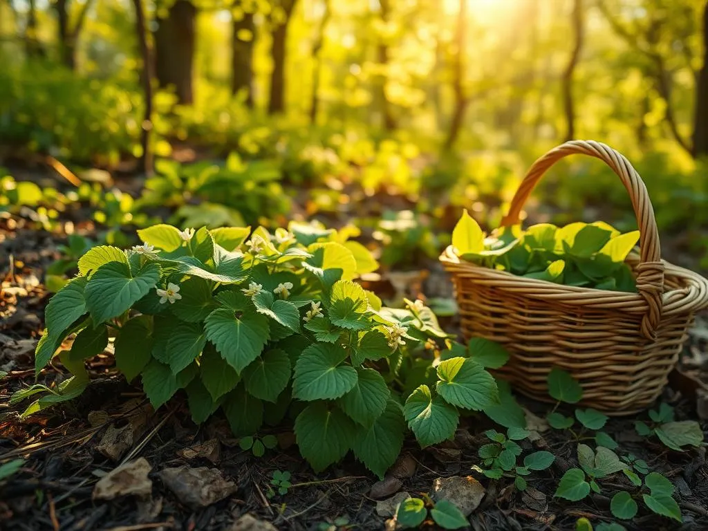 Bärlauch Ernte im Frühjahr Bärlauch Ernte im Frühjahr