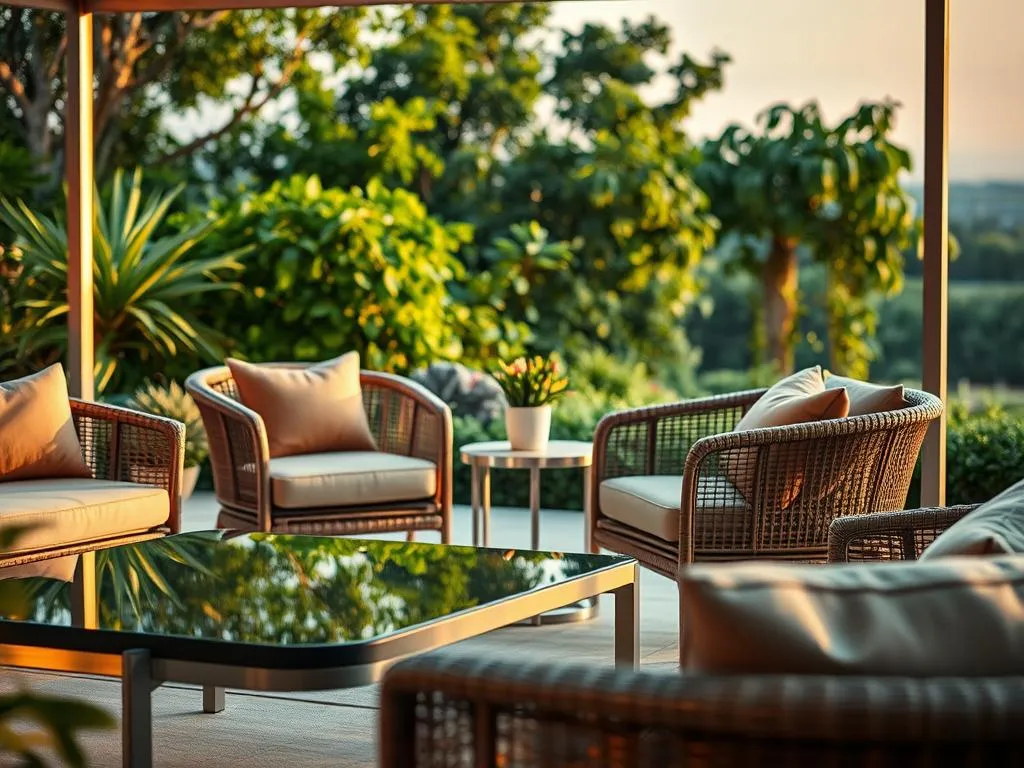 Elegante Gartenmöbel Materialien
