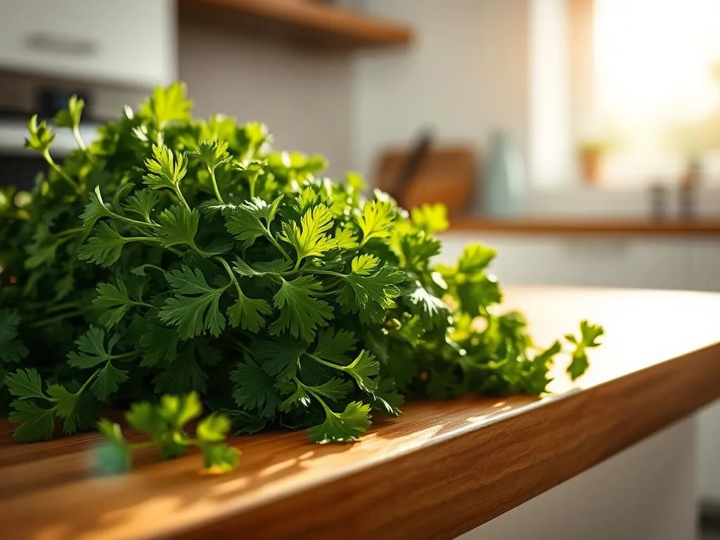 Frische Petersilie in der Küche