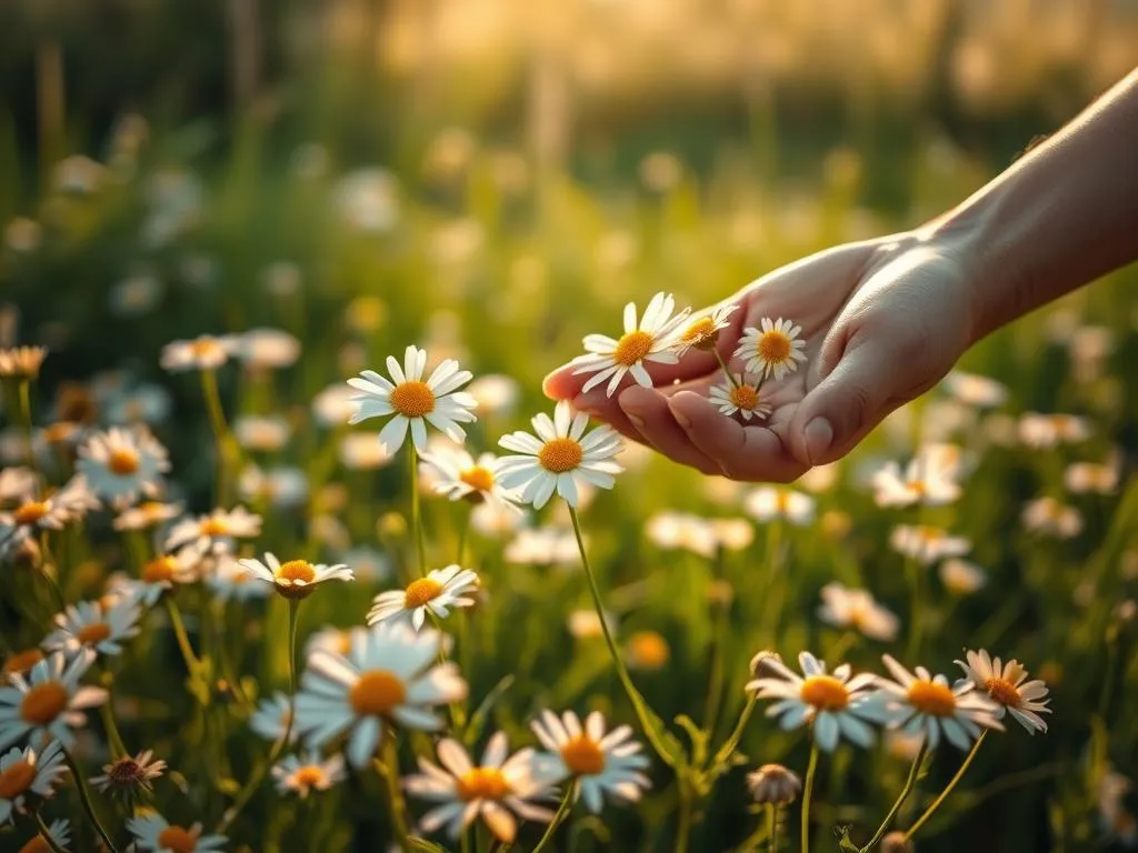 Kamillenblüten Ernte Kamillenblüten Ernte