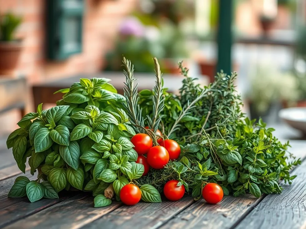 Kräuterauswahl für Terrasse