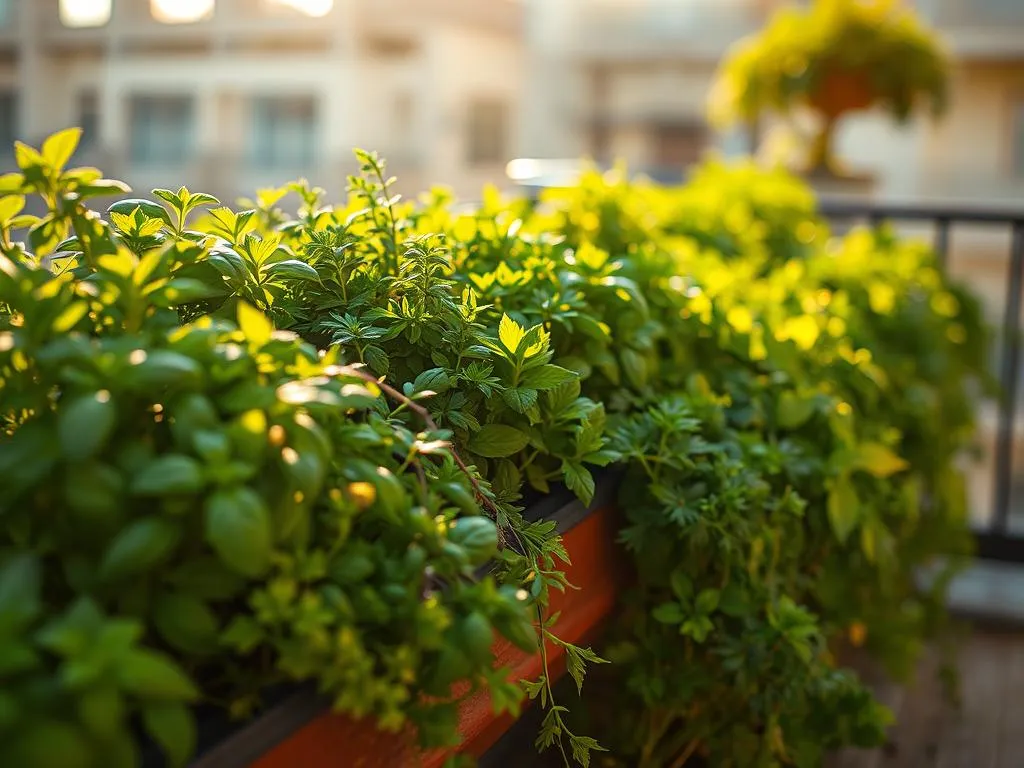 Küchenkräuter auf dem Balkon