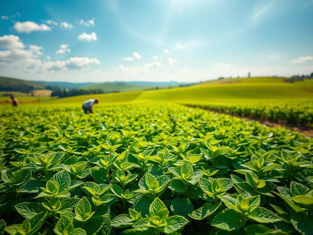 Nachhaltige Pfefferminz-Landwirtschaft Nachhaltige Pfefferminz-Landwirtschaft