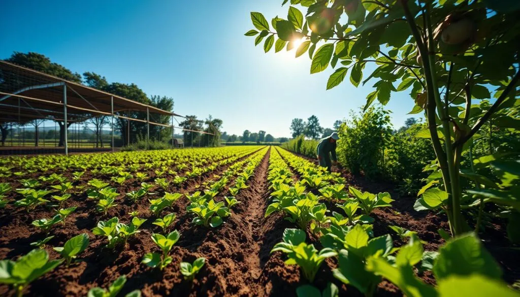 Zurückgebogener Amarant in nachhaltiger Landwirtschaft Zurückgebogener Amarant in nachhaltiger Landwirtschaft