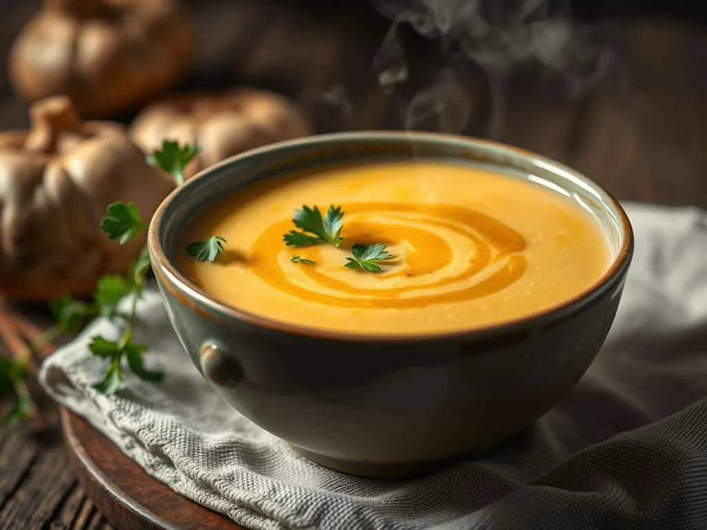 Cremige Goldröhrling-Suppe Cremige Goldröhrling-Suppe