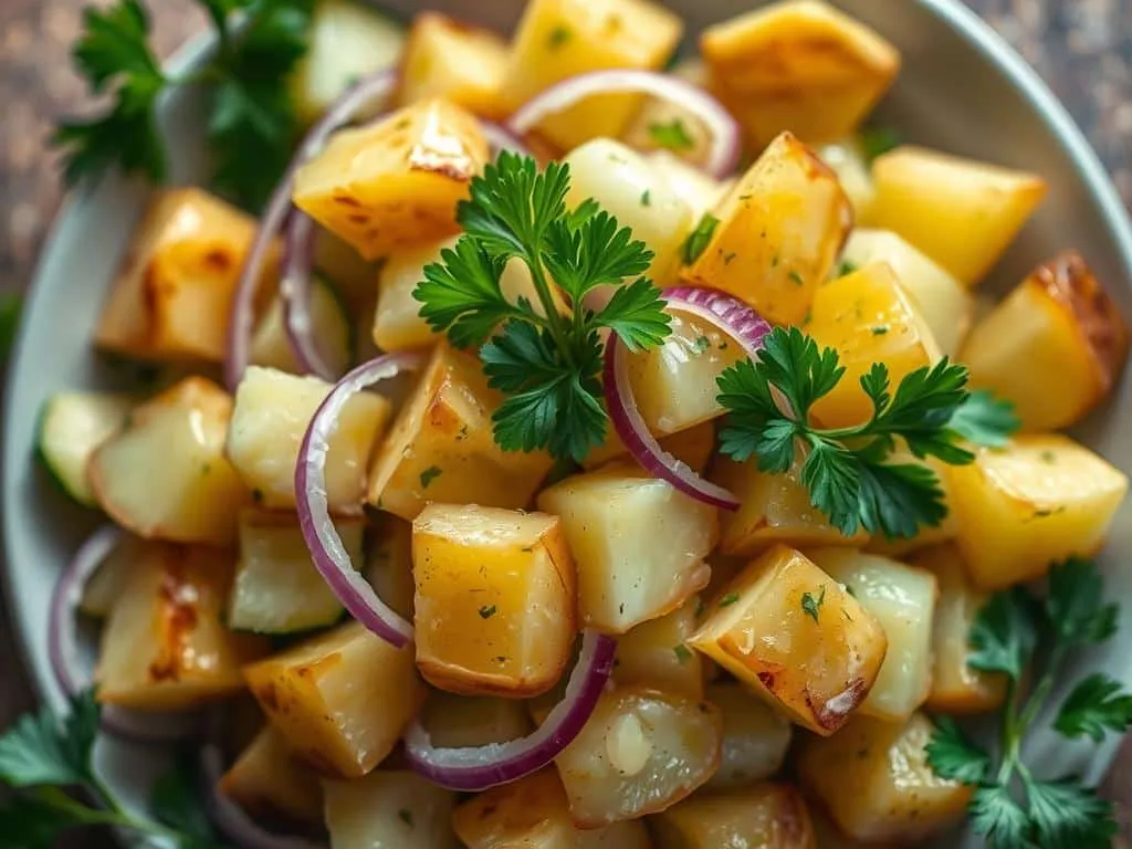 veganer Kartoffelsalat Essig Öl
