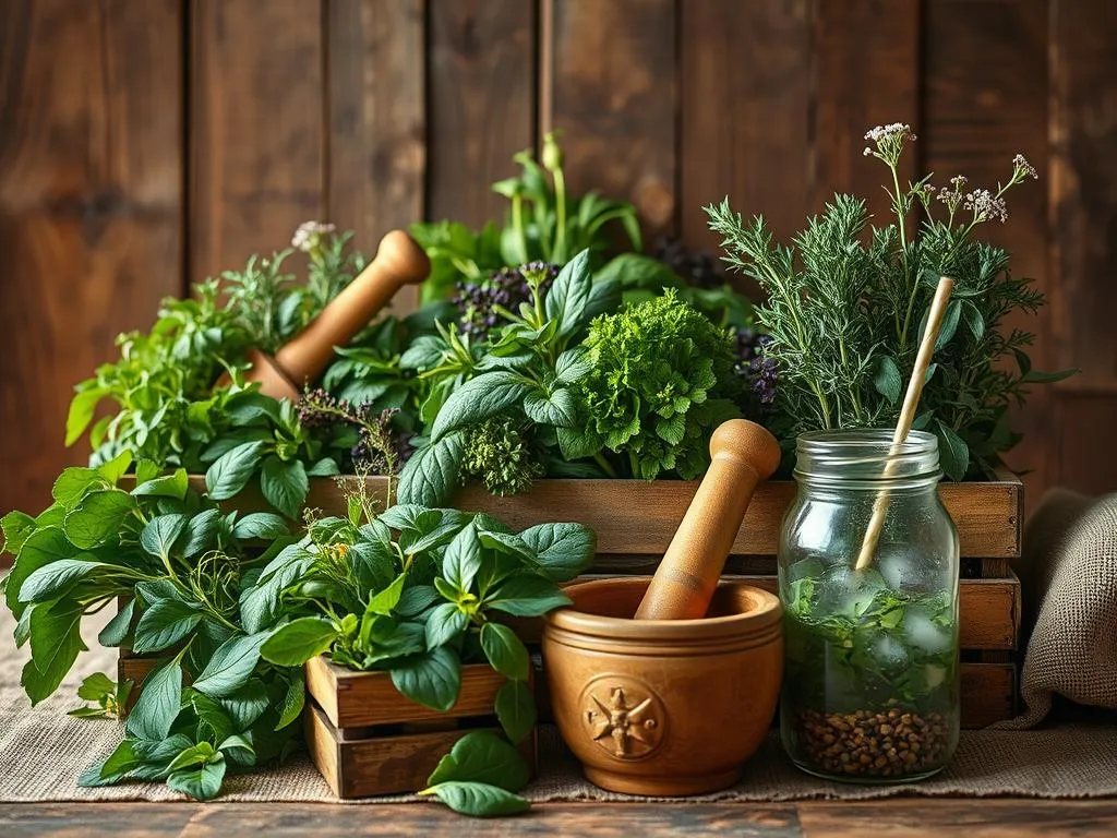 Bio-Kräuterlimonade Zutaten und Küchenwerkzeuge Bio-Kräuterlimonade Zutaten und Küchenwerkzeuge