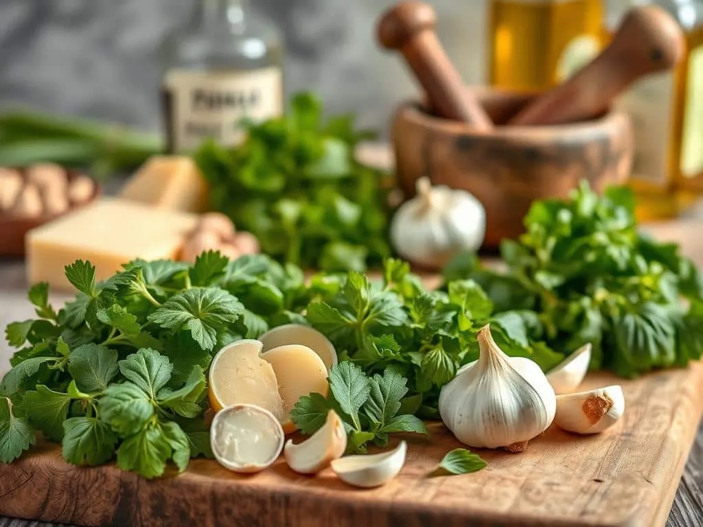 Zutaten für Kapuzinerkresse Pesto