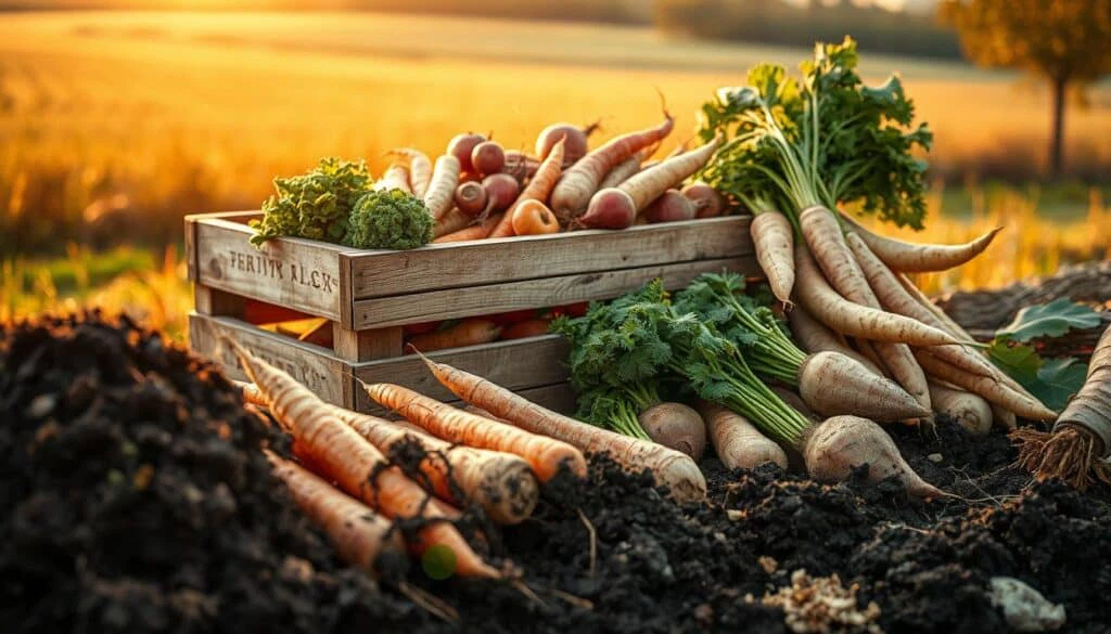saisonale Erntezeiten für Wurzeln