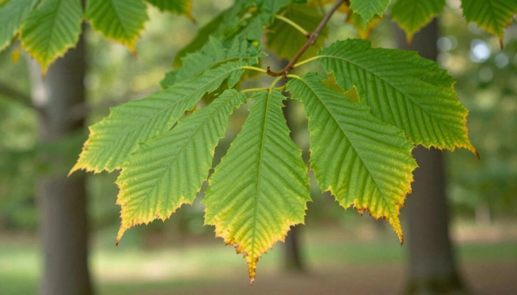 Esskastanienblätter