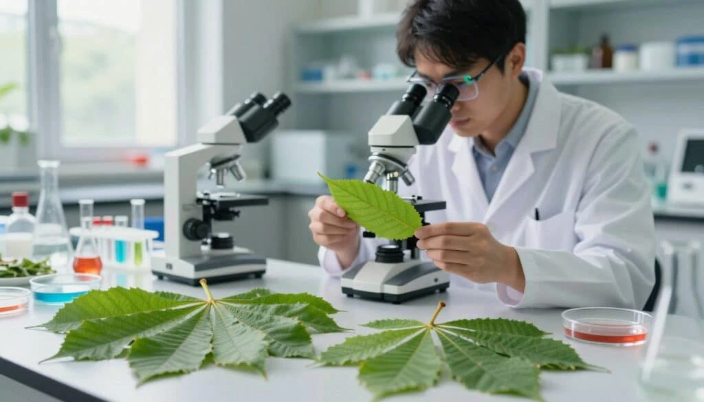 wissenschaftliche Forschung Esskastanienblätter