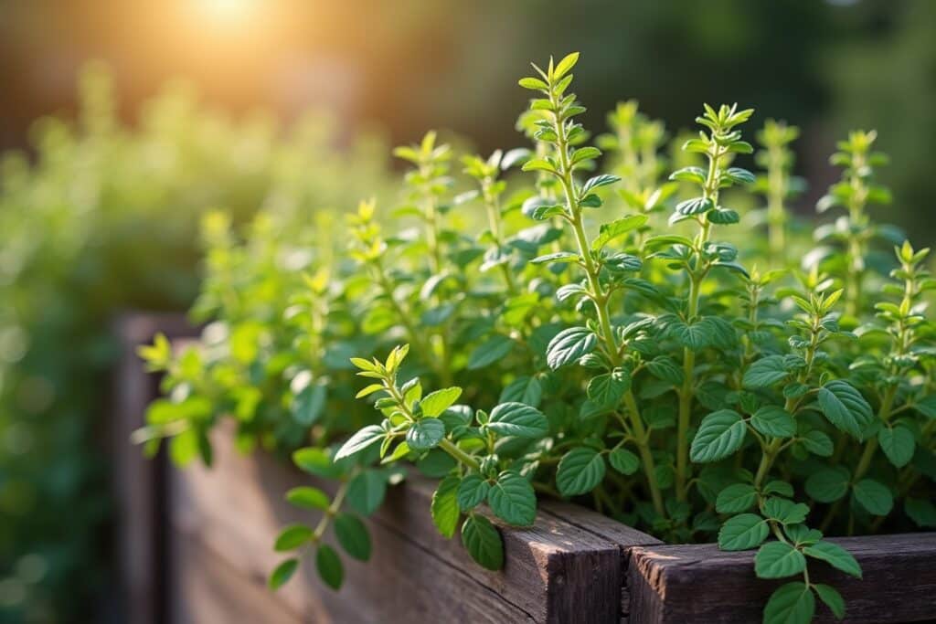oregano im kräutergarten-Titel